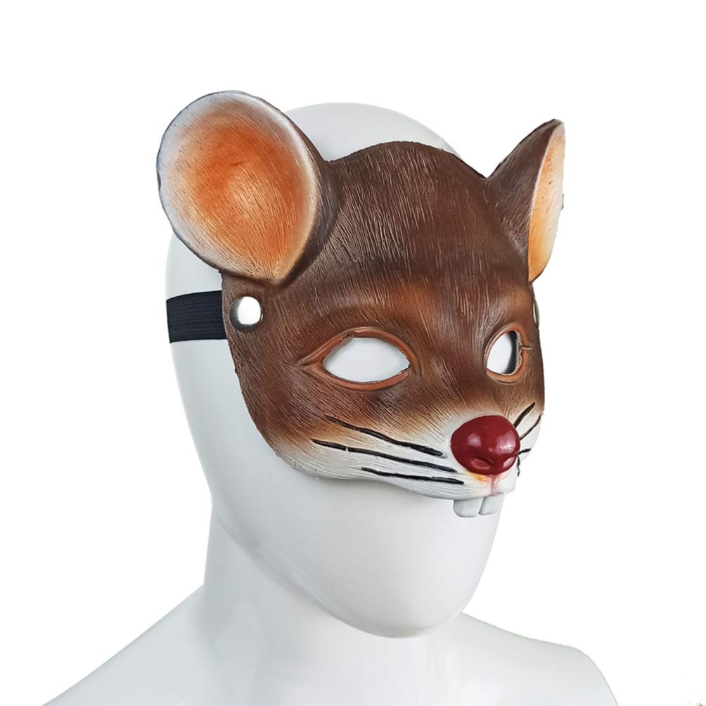 NOLITOY Rat Head Masks Animal Mouse Masks for Halloween Costume Party Props Brown