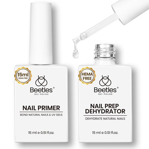 Beetles Nail Dehydrator & Nail Primer Set – No Lifting Nail Prep, Strong Bond, HEMA Free, Acid-Free, Long Lasting for Gel Nails & Acrylic