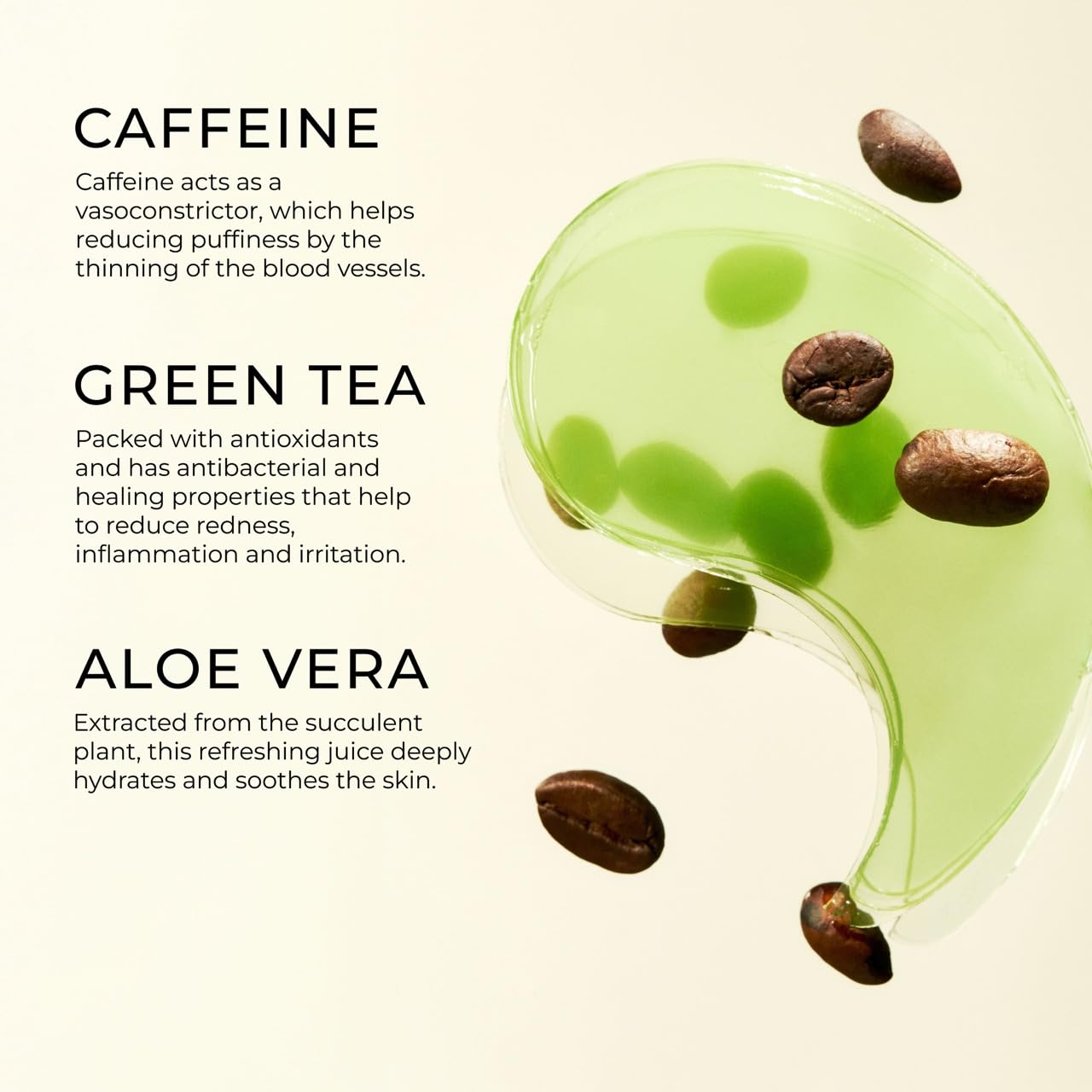 Yepoda Depuff Eyespresso Eye Patches - Caffeine & Green Tea Formula for Puffiness Relief | 60 Pcs / 90 g (3.17 OZ)