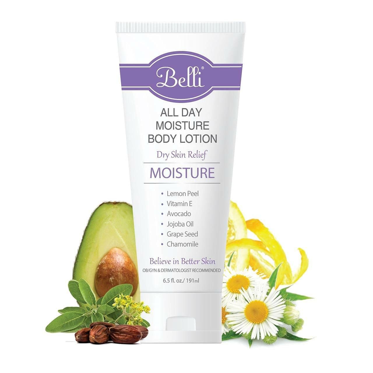 Belli Skincare All Day Moisturizer - Hydrating Body Lotion for All Skin Types | 6.5 Oz, Vegan & Pregnancy Safe