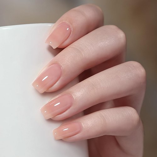 GAOY Nude Jelly Gel Nail Polish, 16ml Sheer Translucent Netural Soak Off Gel Polish, UV Light Cure for Nail Art DIY at Home, 2982 Natural Pink