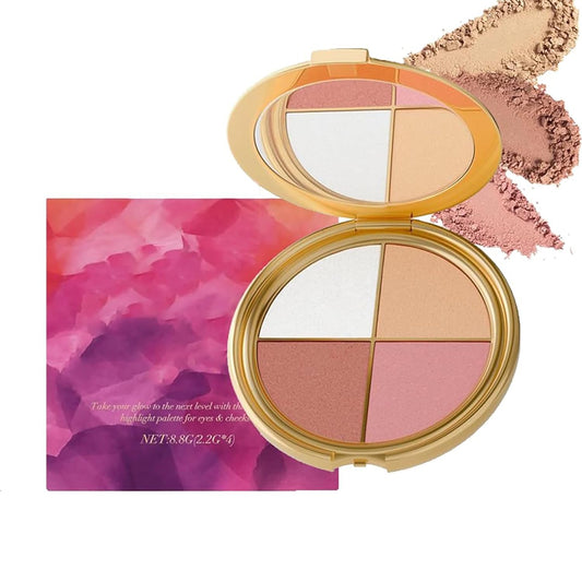 Skiennix Eye & Cheek Palette - Versatile 4-In-1 Makeup Kit with Eyeshadow, Blush & Highlighter