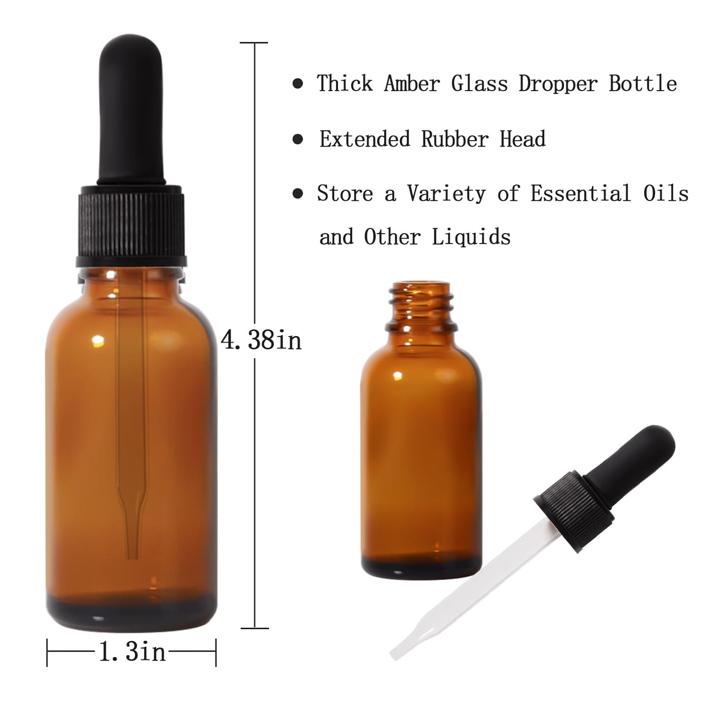 Stellacare 1oz, 24P Dropper Bottle Oil Bottles for Hair Leak-proof Travel Bottles Tincture Bottles with Dropper Glass Dropper Bottles