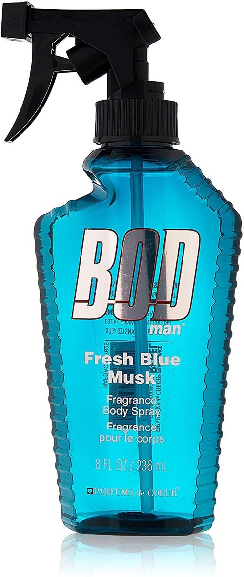 Parfums de Coeur Bod Man Fresh Blue Musk Body Spray - Invigorating Scent | 8 oz