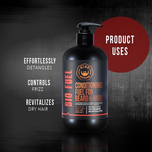 GIBS Grooming Biofuel Conditioning Fuel - Nourishing Beard & Hair Oil, 12 Fl Oz