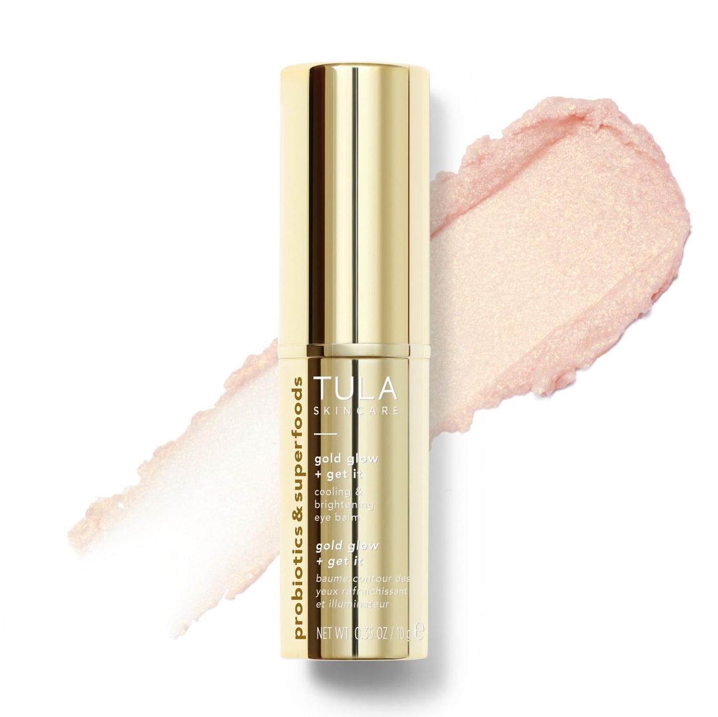 TULA Skin Care Bronze Boost Glow Bronzing Drops 1 Fl Oz. and Eye Balm Gold Glow 0.35 Oz., 2 Piece Set