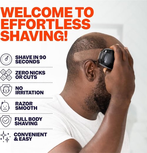 Freebird FlexSeries Electric Head & Body Hair Shaver - Cordless Waterproof Razor with Rotary Blades & Trimmer