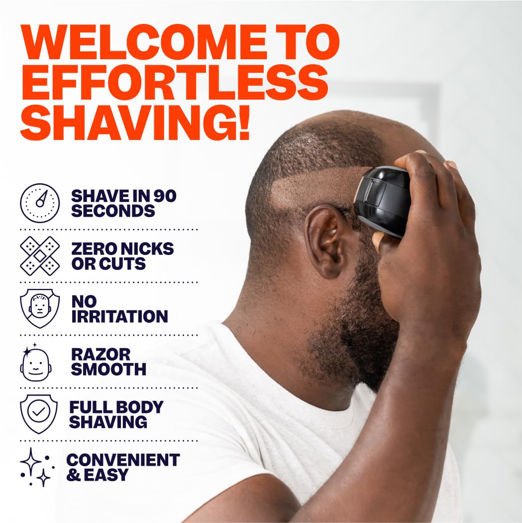 Freebird FlexSeries™ Shaving Kit with Travel Case and Blade - Fast, Smooth, Water-Resistant Electric Head Shaver with 5 Flexible Blades, USB Rechargeable, Ideal for Bald Men and Women