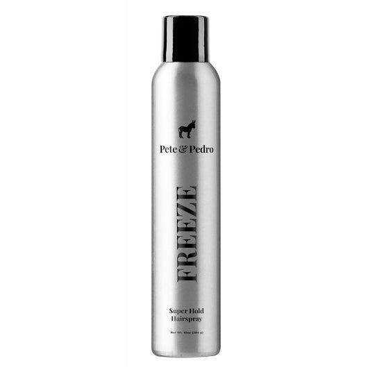 Pete & Pedro FREEZE - Hairspray For Men & Women | Super Strong Hold Locks Hair Instantly In Place | Spray Dries Quickly, No Stiffness or Stickiness | As Seen on Shark Tank, 10 oz.