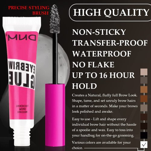 Kaely Brow Mascara - Waterproof Tinted Eyebrow Gel | 2 Pcs Vegan & Cruelty-Free, Transparent Color