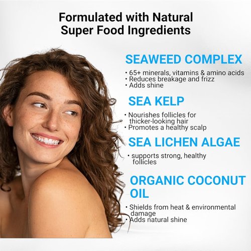 Saltie Daily Hair Detangle Conditioner - Nourishing Seaweed, Kelp & Algae Formula | Lightweight, Repairs Split Ends & Adds Shine (8.5 fl. oz / 250ml)