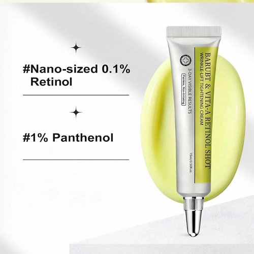 BARUBT Retinol Shot Tightening Booster Serum for Face - Hydrating Essence with Retinal 0.1% & Panthenol 1% to Minimize Pores & Reduce The Appearance of Wrinkles, Firming Facial, 15ml/0.5fl.oz.