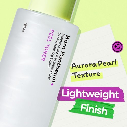 SAM'U Born Panthenol Peel Toner - Instant Hydration with 7 Hyaluronic Acids & Ceramide | Gentle Exfoliating PHA Toner for All Skin Types (180ml / 6.08 fl oz)