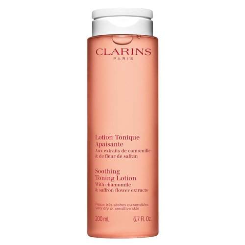 Clarins Soothing Toning Lotion | Soft, Soothed and Comforted Skin After 14 Days* | Cleanses, Tones, Hydrates, Soothes and Balances Skin's Microbiota | Alcohol-Free | Camomile Extract