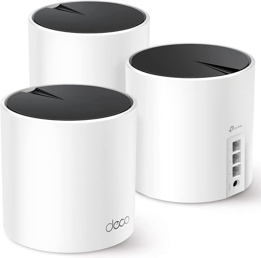 TP-Link Deco X55 WiFi 6 Mesh System - Covers 6,500 Sq.Ft | 3-Pack with Gigabit Ports & Ethernet Backhaul