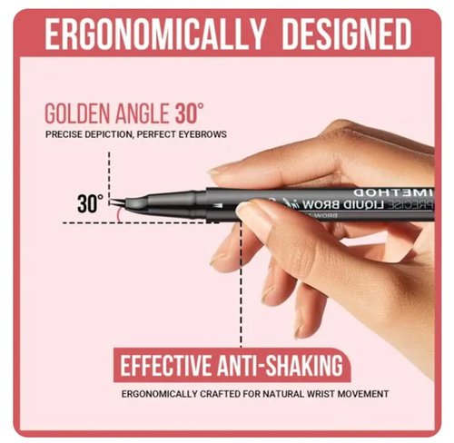 Hello Kiss Curved Eyebrow Pen, Hello Kiss Precise Liquid Brow Double Headed Ink Pen, Tatbrow Microblade Eyebrow Pen Waterproof, 3D Waterproof Microblading Eyebrow Pen, Natural Brows Eyebrow Pen