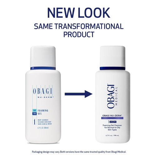 Obagi Nu-Derm Foaming Gel Cleanser & Toner Bundle - Gently Cleanses & Tones with Witch Hazel & Aloe Vera for Normal to Oily Skin