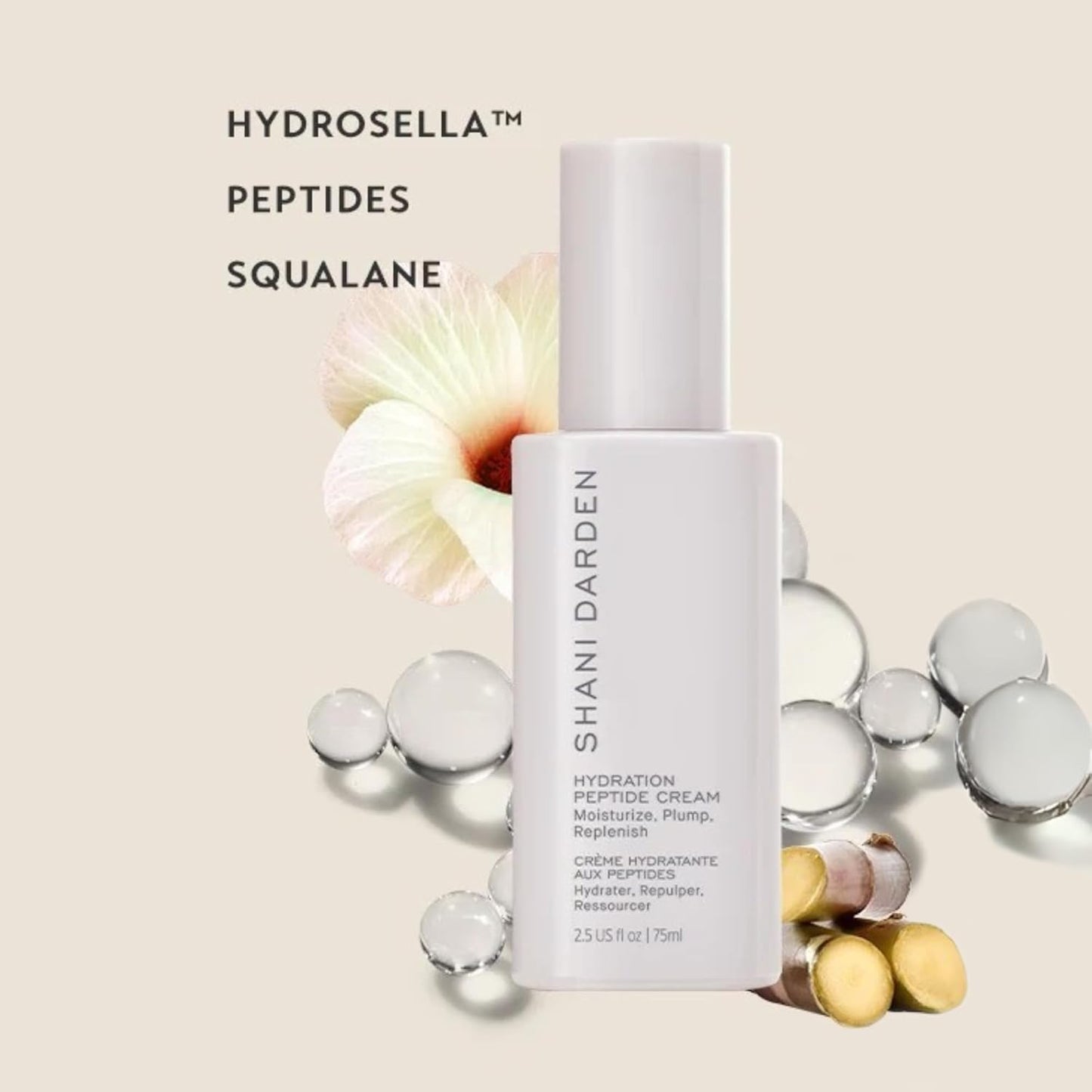 Shani Darden Hydration Peptide Cream - Oil-Free Face Moisturizer with Peptides & Squalane | 2.5 fl oz