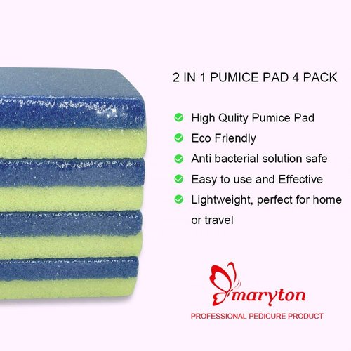 Maryton Foot Pumice Stone for Feet Hard Skin Callus Remover and Scrubber (Pack of 4) (Yellow)