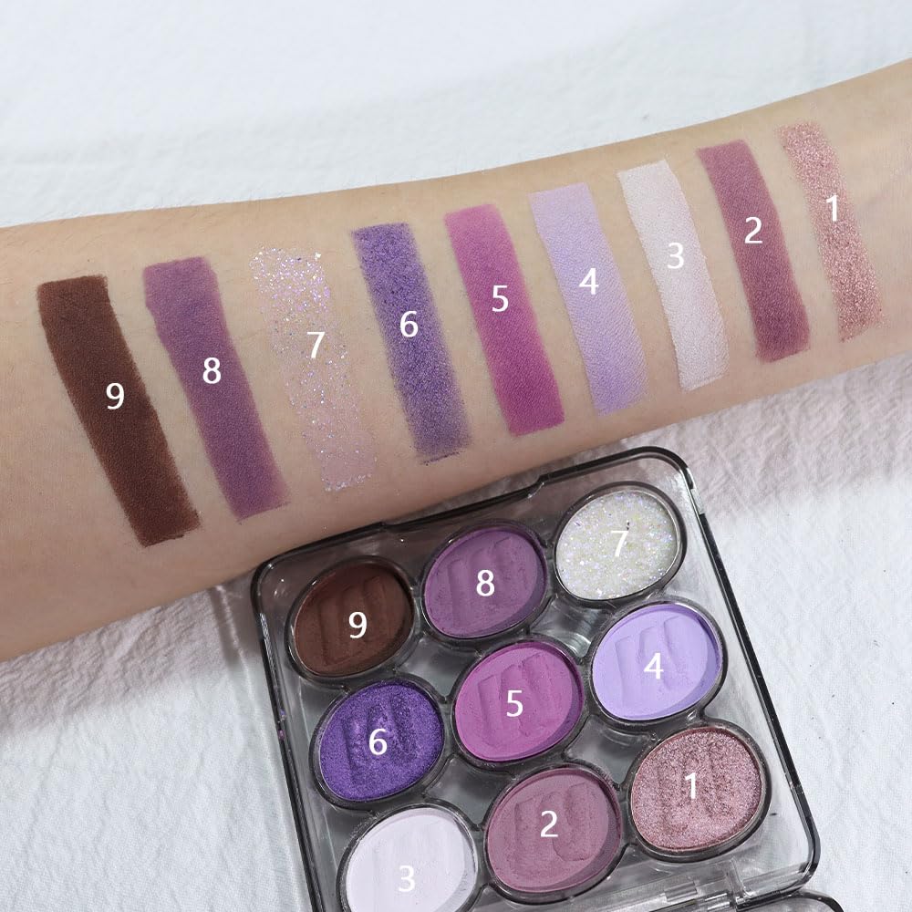 All-in-one Disk Conceal Contour Eyeshadow Palette with Mirror-10 Colors Highly Pigmented Matte Shimmer Primer Powder Makeup-Warm Nude Bronze Neutral Shadows 04#