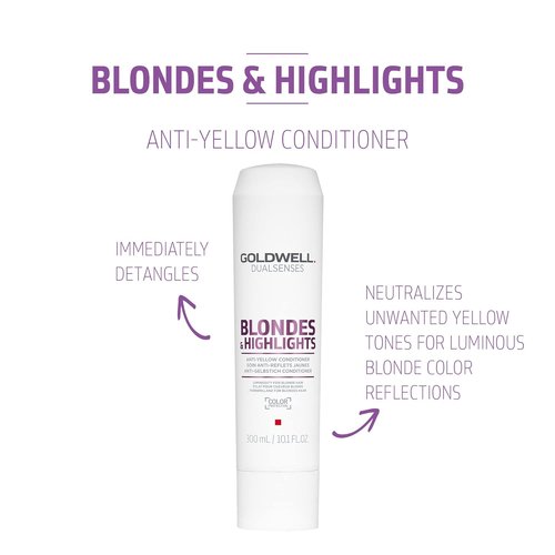 Goldwell Dualsenses Anti-Yellow Conditioner for Blondes & Highlights | 10.1 Fl Oz