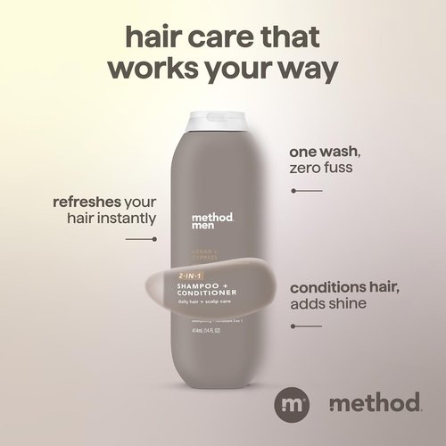 Method Men 2-in-1 Shampoo & Conditioner - Cedar + Cypress with Argan & Jojoba Oil - 14 oz