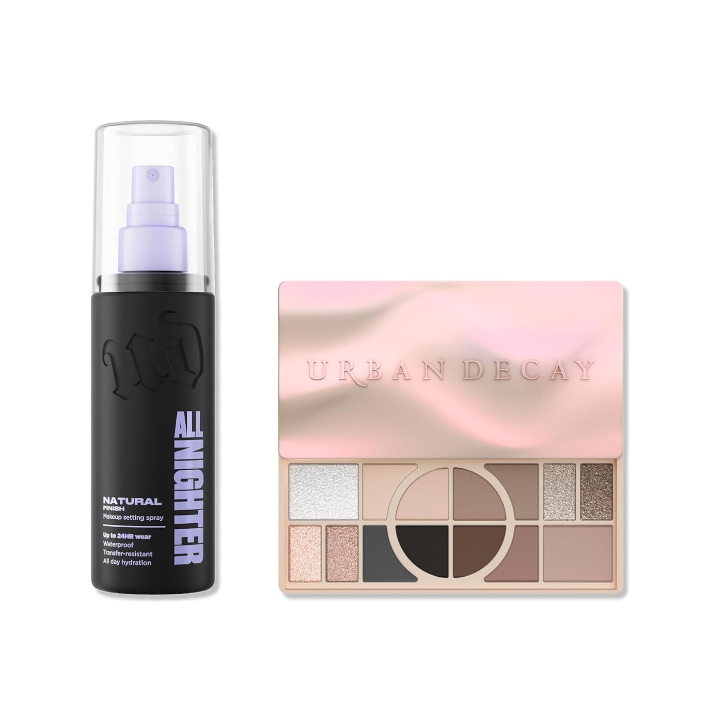 Urban Decay Naked Palette & All Nighter Setting Spray Bundle - Multi-Use Neutrals | Waterproof (4 Fl Oz)