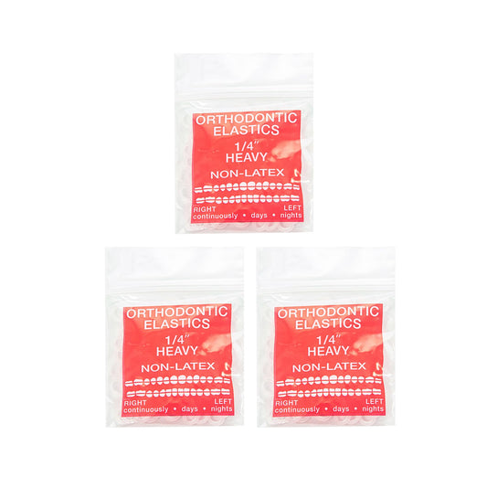JMU Clear Orthodontic Elastics 1/4 Heavy, 300 Pack Orthodontic Rubber Bands Latex Free Intraoral Elastic Bands Dental Rubber Bands Made in USA