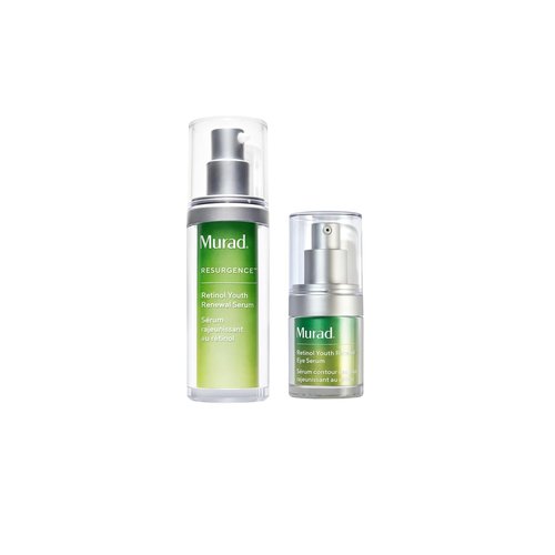 Murad Retinol Youth Renewal Serum Combo - Anti-Aging Face & Eye Serum for Dark Circles & Puffiness | Set of 2