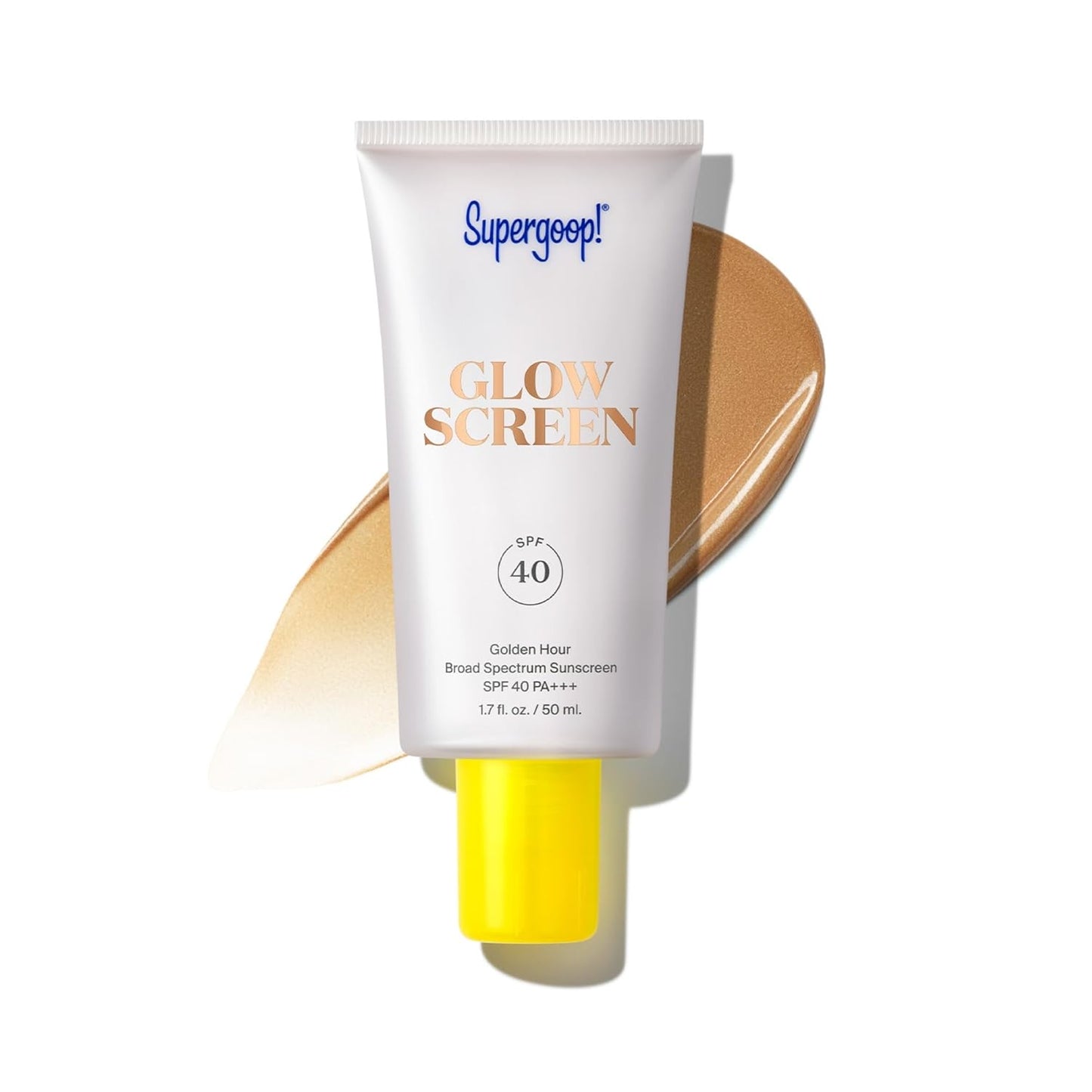 Supergoop! Glowscreen SPF 40 - Golden Hour Bronze Glow Tinted Sunscreen & Primer - Hydrating Formula with Hyaluronic Acid & Vitamin B5 - 1.7 fl oz