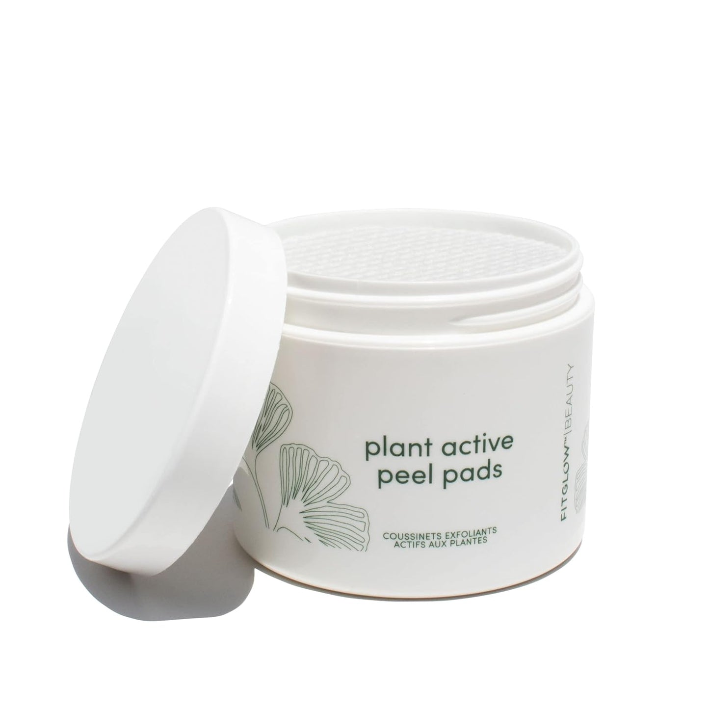 Fitglow Beauty | Plant Active Peel Pads - Natural Vegan Exfoliating Facial Wipes with Mandelic, Salicylic & Citric Acid | 50 Pads