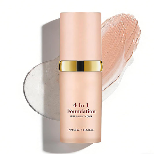 Skiennix 4-in-1 Color Changing Foundation - Auto-Adjusting Liquid with SPF 30 & Natural Matte Finish (Light)