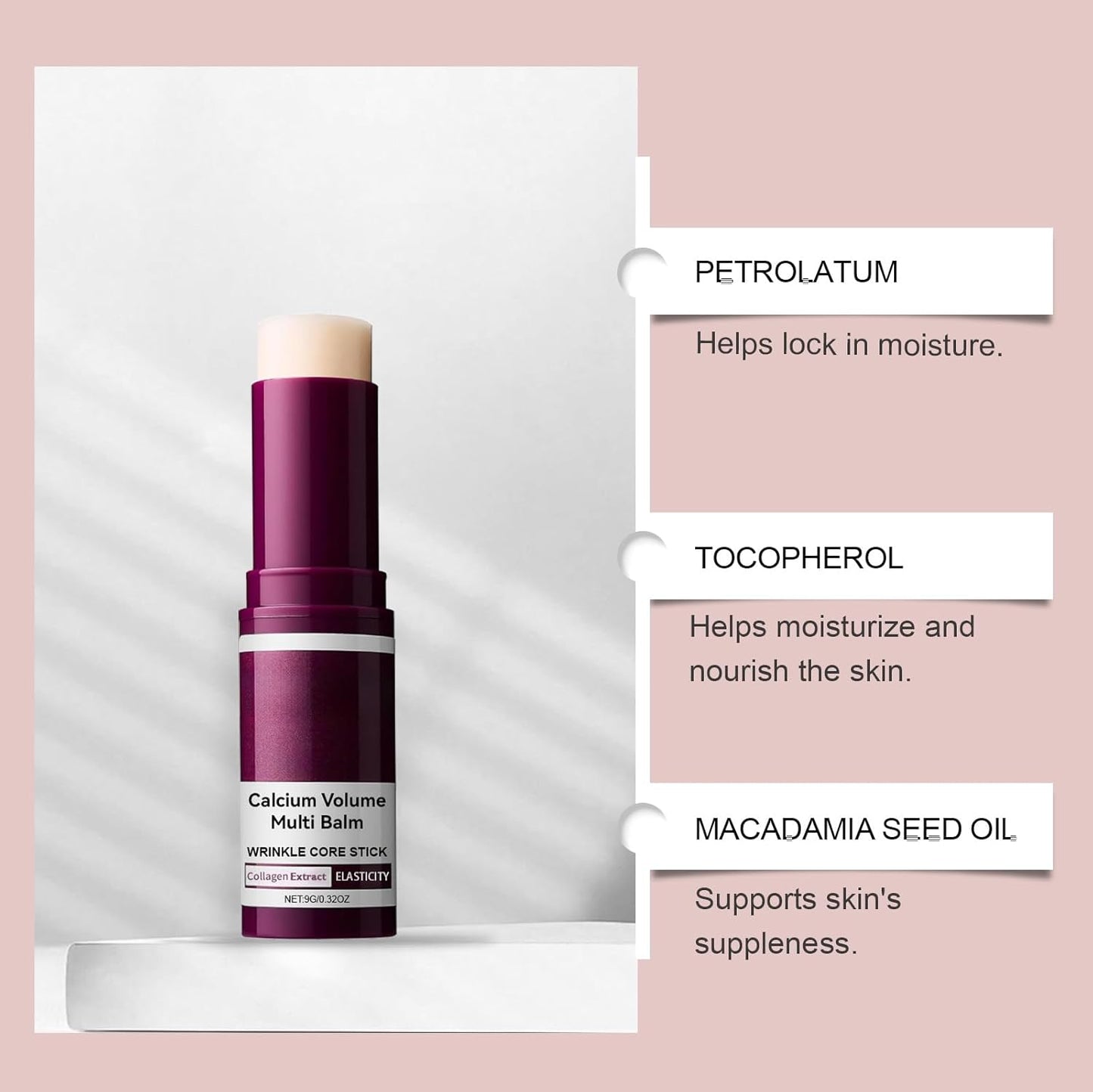 Skiennix Calcium Volume Multi Balm - Anti-Aging Hydrating Stick for Eyes, Neck & Face