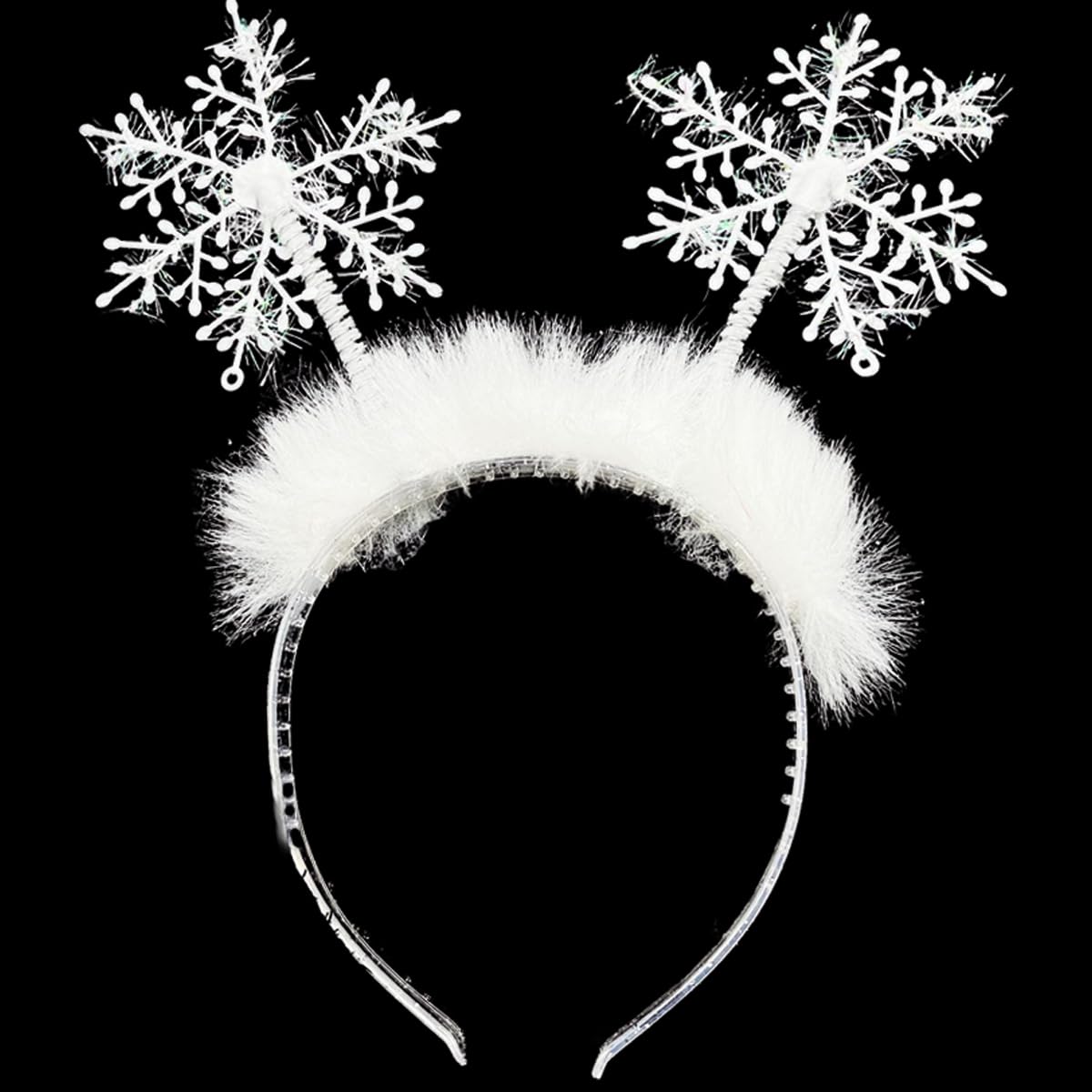 SeBneny Christmas Headbands for Women Snowflakes Hairband Xmas Holiday Headbands Glitter Hair Hoop Hair Band Girls Hair Access Headdress for Party Supplies 1PCS