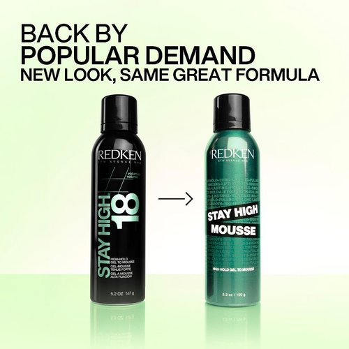 Redken Stay High Volumizing Mousse - Strong Hold Gel to Mousse for Fine Hair, Lasts 24 Hours