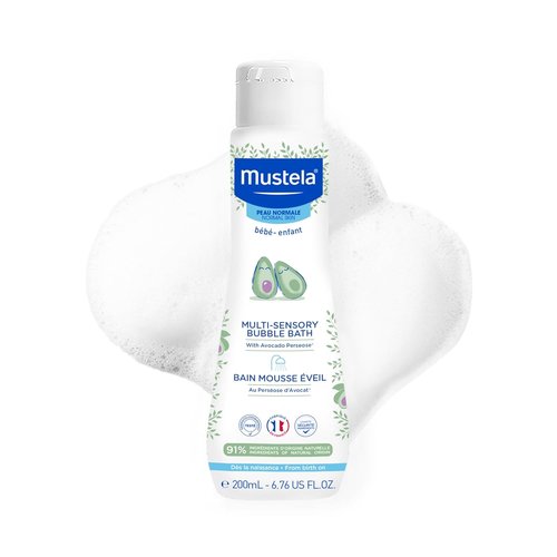 Mustela Baby Bubble Bath - Multi-Sensory Experience with Natural Avocado - 6.76 oz.