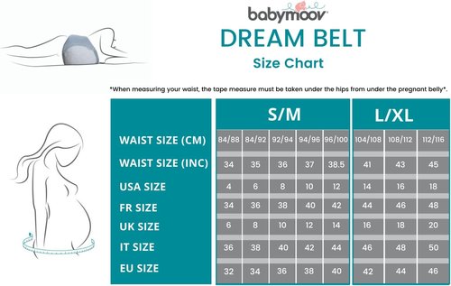 Babymoov Dream Belt | Maternity Sleep Aid & Wedge for Ultimate Comfort - Large/X-Large, Grey