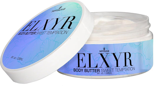 Sensuva ELXYR Body Butter - Sweet Temptation | Hydrating Moisturizer for Very Dry Skin | 8 oz. Shea Butter & Vitamin E