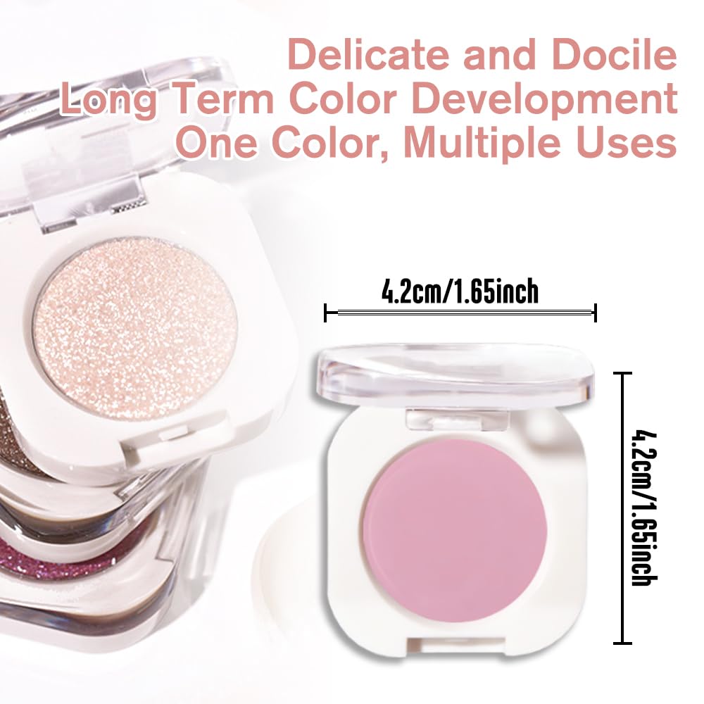 WanTuoluo Light Peach Matte Eyeshadow Palette - Blendable Vegan Makeup | Holographic Pressed Powder