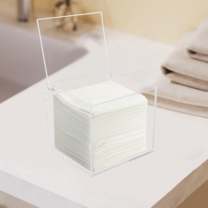 Watpot Disposable Face Towel Storage Box Compatible with Facial Towel XL, Acrylic Disposable Face Towelette Holder Container, Clear