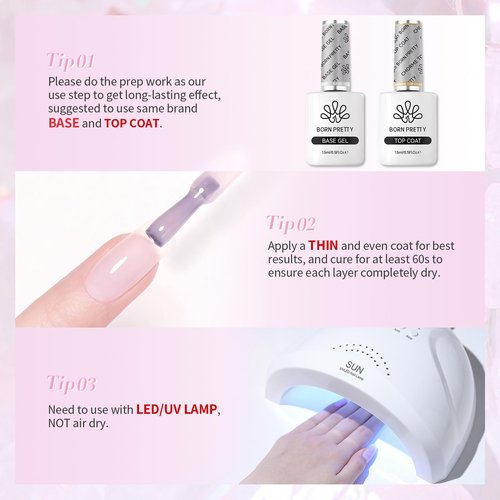 Born Pretty Jelly Gel Nail Polish,Soft Mist Pink Purple Sheer Crystal Translucent Gel Nail, Gel Polish Soak Off LED U V Nail Gel, Nail Art DIY for Home Salon Manicure 15ML
