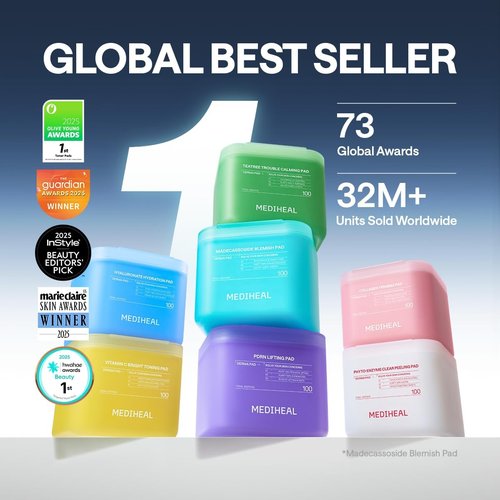 Mediheal Toner Pads 100 Count - Skin Firming Pads with Retinol & Peptides - Boost Elasticity & Youthful Glow