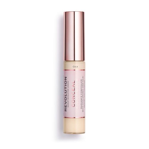 Makeup Revolution Conceal And Hydrate Concealer - Full Coverage, Matte Finish, Vegan, C2.5 for Fair Skin, 0.7 Fl Oz