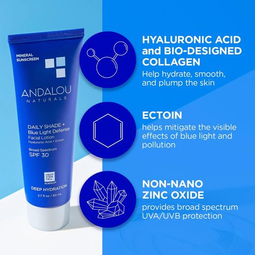 Andalou Naturals Clear Skin Mineral Face Sunscreen SPF 30 - Lightweight, Non-Greasy Protection - 2.7 fl oz