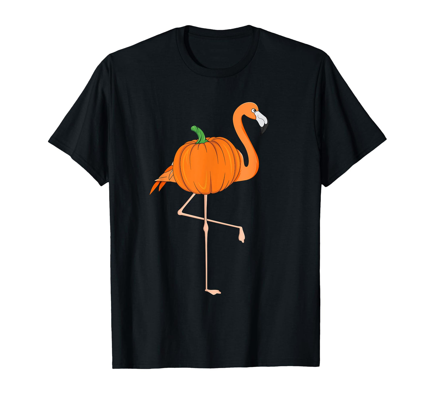 Pumpkin Flamingo Halloween Bird Pink Outfit Costume Zoo T-Shirt