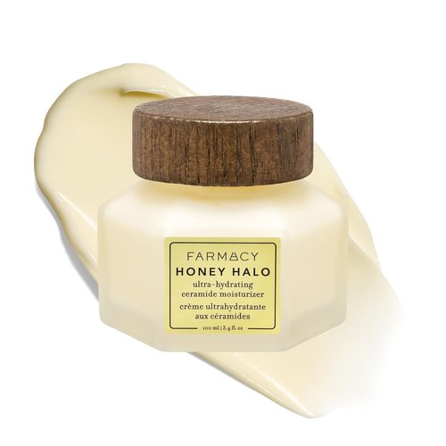 Farmacy Ceramide Face Moisturizer - Honey Halo Ultra Hydrating Formula with Buckwheat Honey & Ceramides - Restores Barrier & Replenishes Dryness (100ml)