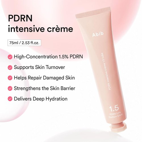Abib PDRN Intensive Cream - Hydrating Salmon DNA Moisturizer for Dull Skin | 2.54 fl oz, Peptides & Hyaluronic Acid
