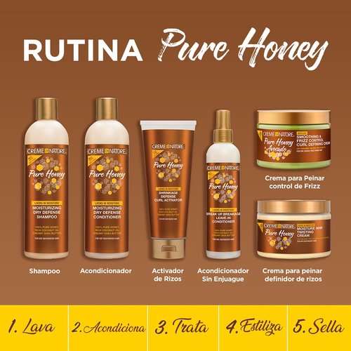 Creme of Nature Pure Honey Shampoo - Moisturizing & Restorative Formula with Coconut Oil & Shea Butter | 12 oz