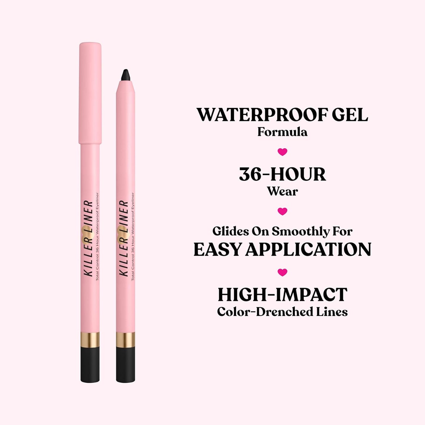 Too Faced Killer Liner Gel Eyeliner Pencil - 36-Hour Waterproof, Long Lasting, Non-Flaking | 0.04 Ounce
