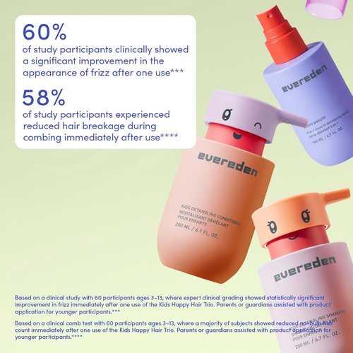 Evereden Kids Haircare Set - Detangling Shampoo, Conditioner & Spray for Ages 3+ | Vegan & Sulfate-Free